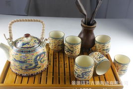 景德鎮(zhèn)精品陶瓷7頭提梁壺茶具套裝 紅碎花設(shè)計(jì)與廠家直銷優(yōu)勢解析