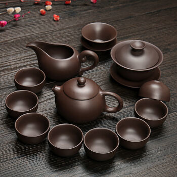 宜興紫砂西施壺茶具套裝 整套功夫茶具套裝 原礦紫砂壺茶杯手工紫泥 西施壺小茶臺 實木茶盤 西施壺蓋碗茶具套裝【圖片 價格 品牌 報價】-京東