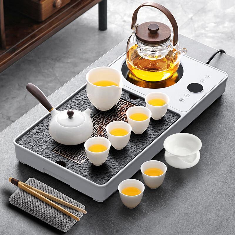 尚言坊功夫茶具組合套裝家用煮茶小茶臺一體小型客廳輕奢現代簡約小